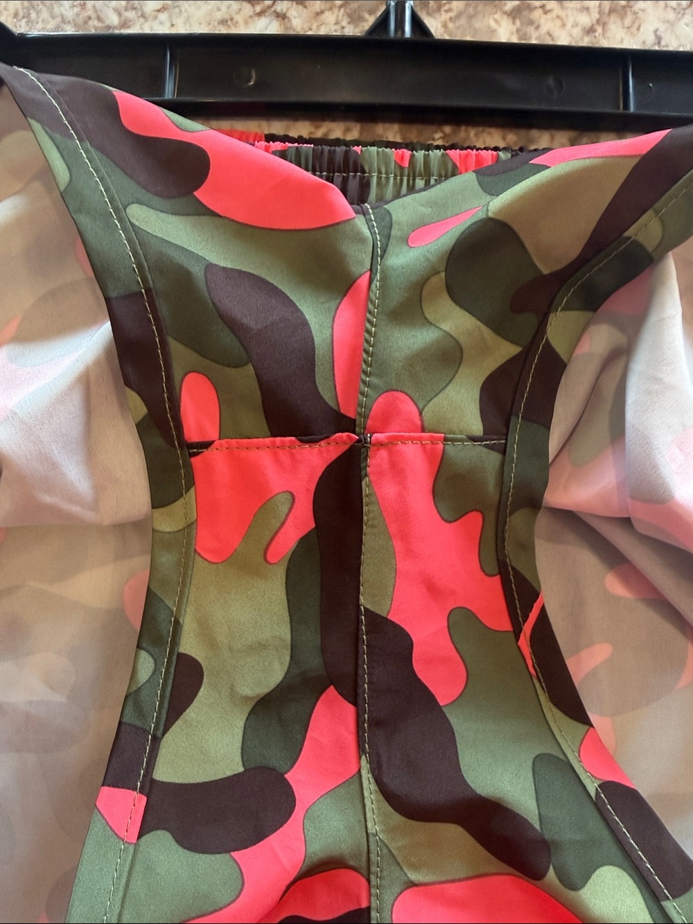 52 OP Pink Camo Athletic Running Shorts Women’s Medium Neon Pink Green - Picture 5 of 6